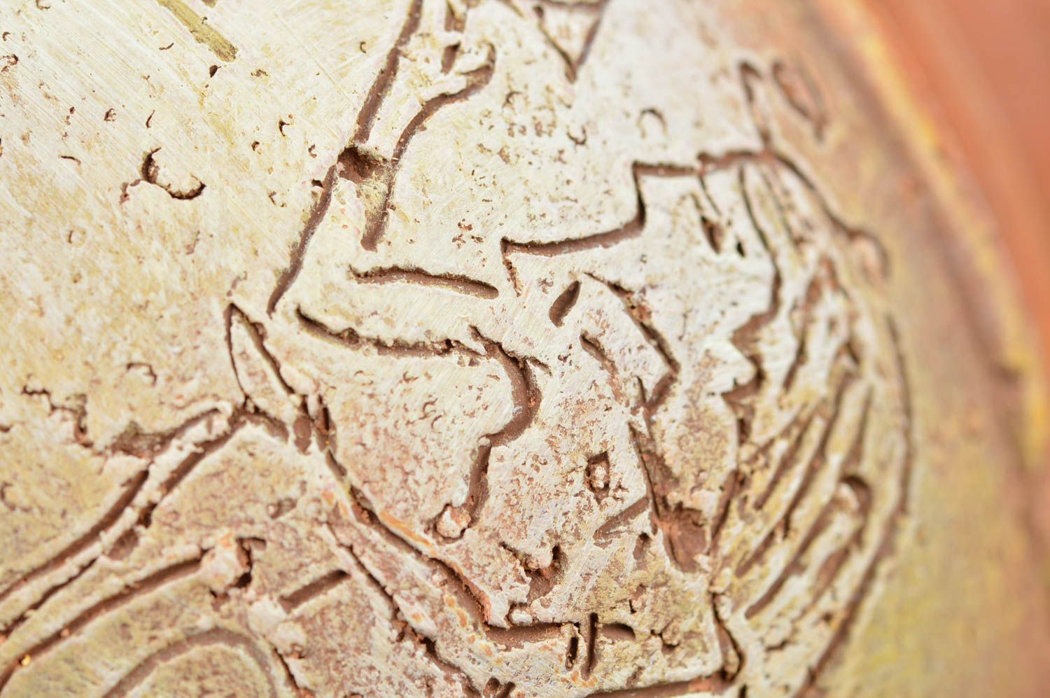 Vase mural décoratif brun clair fait main en argile décoration originale photo 5