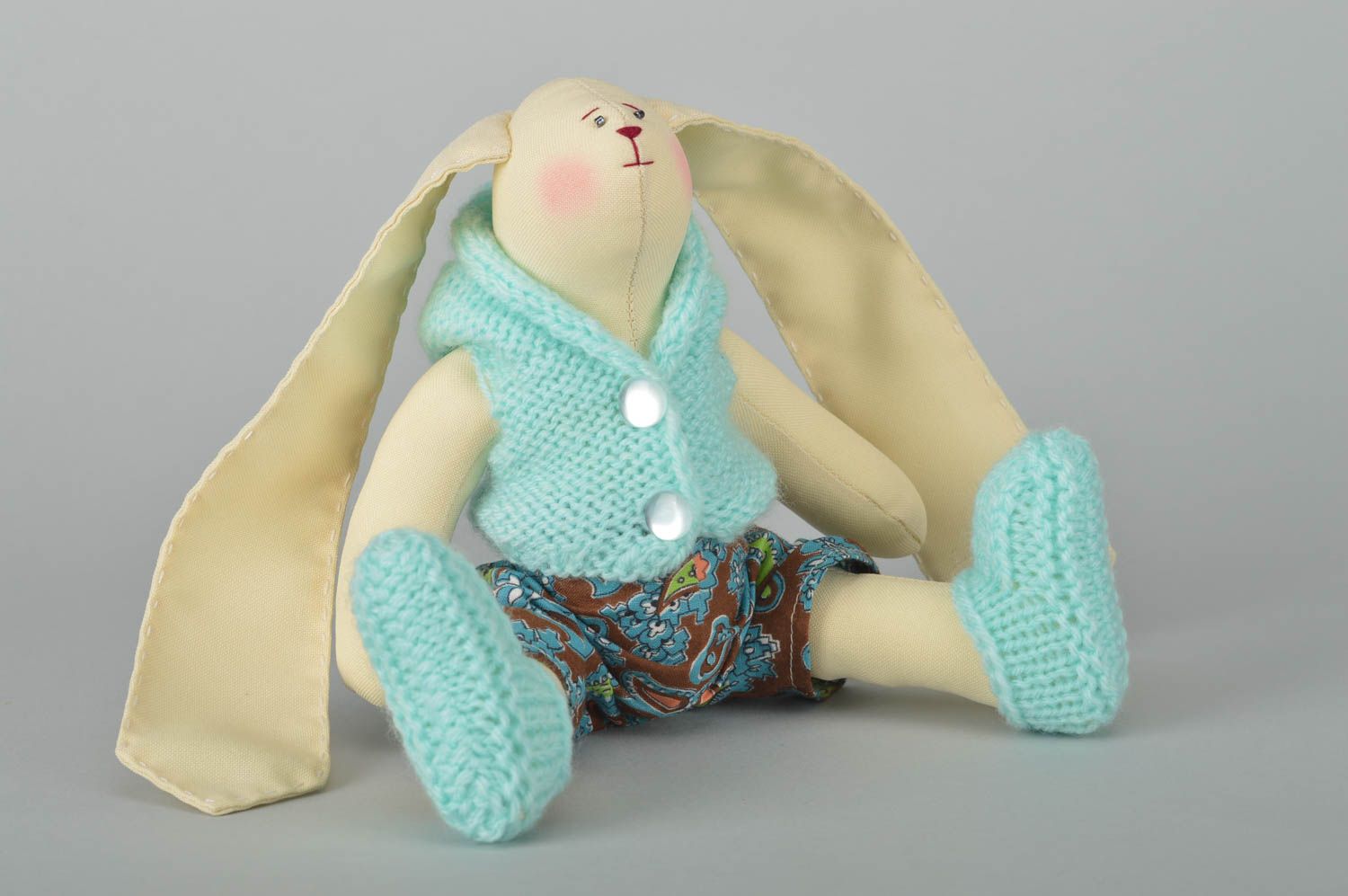 Peluche de animal hecho a mano conejo juguete para niño regalo original  foto 3
