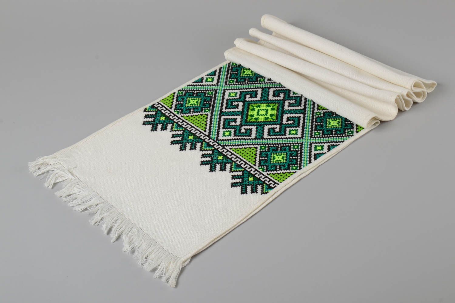 Handmade Handtuch bestickt Home Textil aus Baumwolle originelles Geschenk foto 2