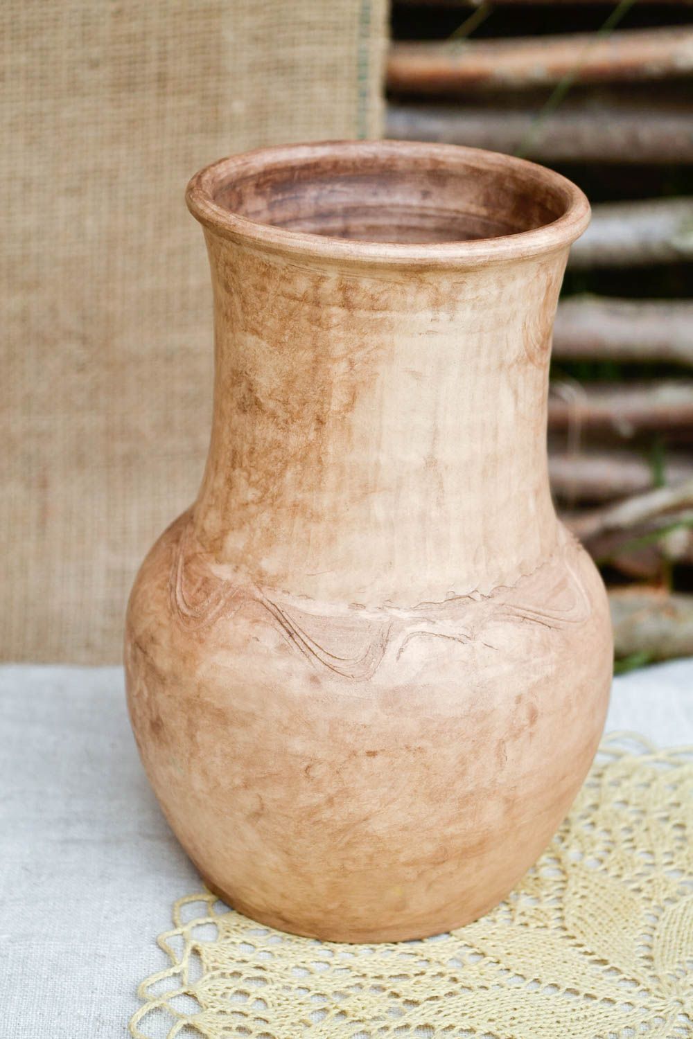 Keramik Krug handgefertigt Öko Geschirr Geschenk Ideen Küchen Zubehör 1.5 L foto 1