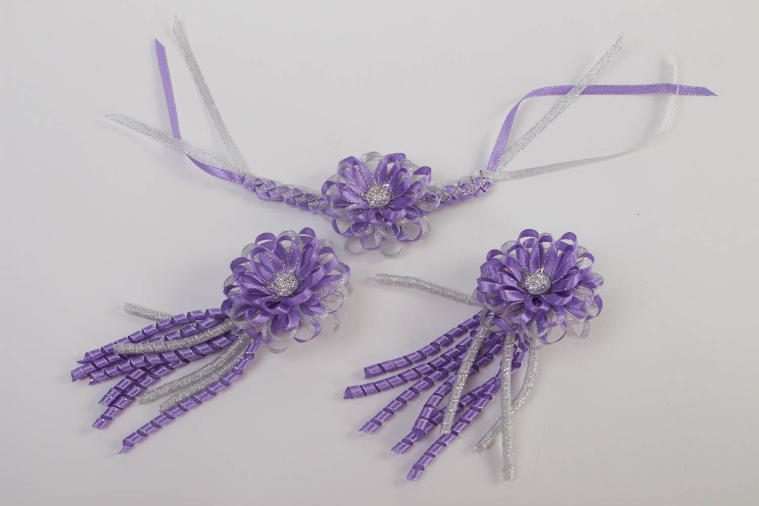 Handmade hair accessories flower bracelet flower hair ties kanzashi flowers photo 2