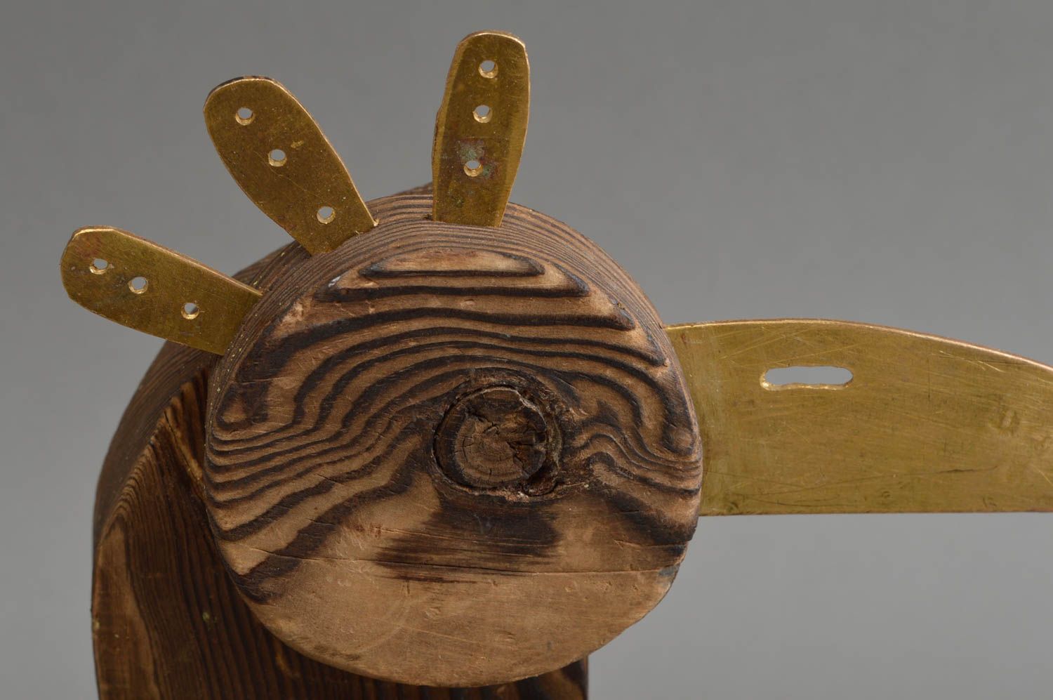 Figurine oiseau corneille en bois de pin écologique faite main décorative photo 4
