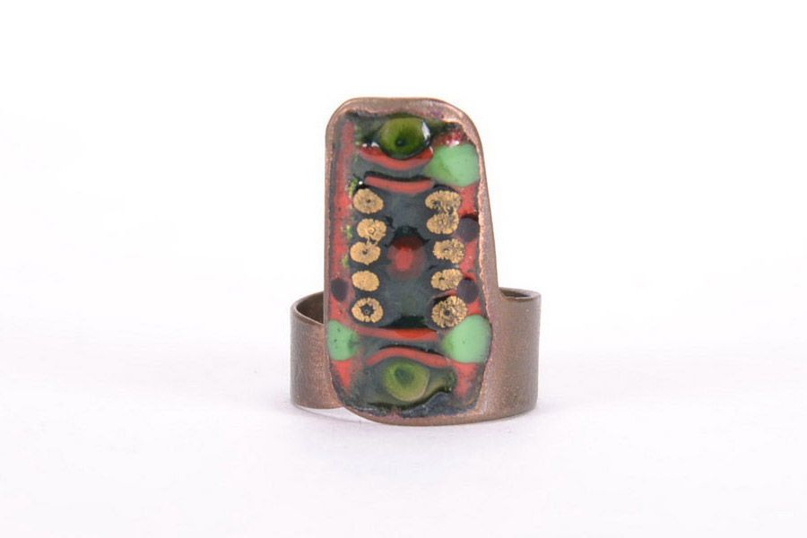 Copper ring in the ethnic style photo 2