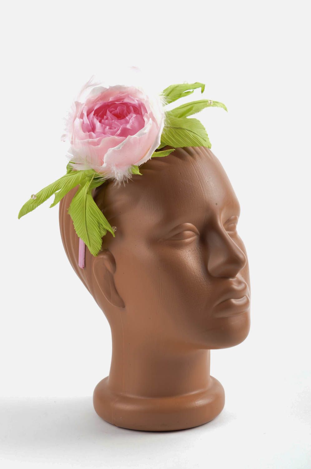 Аксессуар для волос хэнд мэйд обруч на голову обруч с цветком нежным пышным фото 1