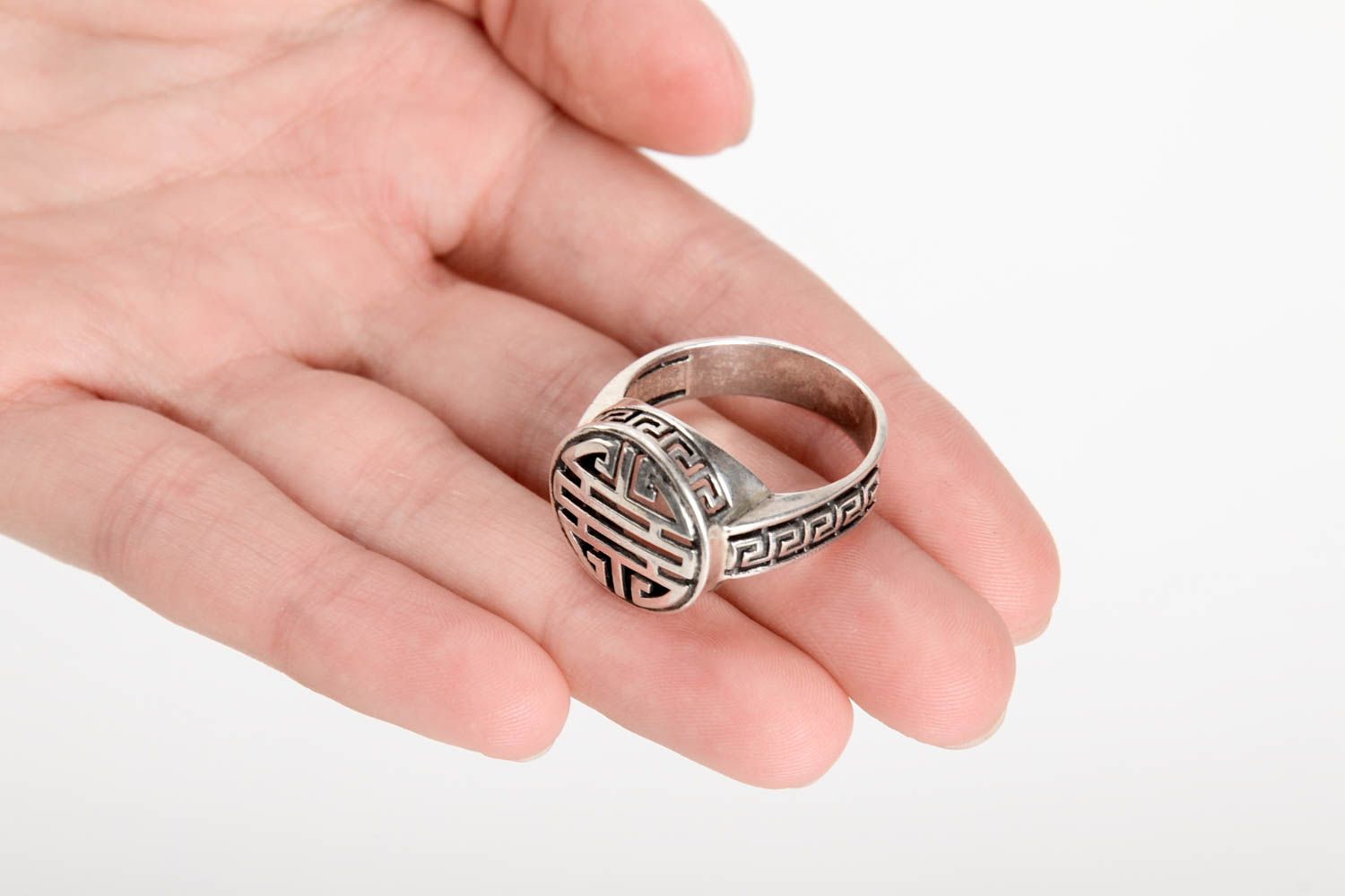 Handmade ring designer ring unusual gift for men ring for men silver accessory photo 5