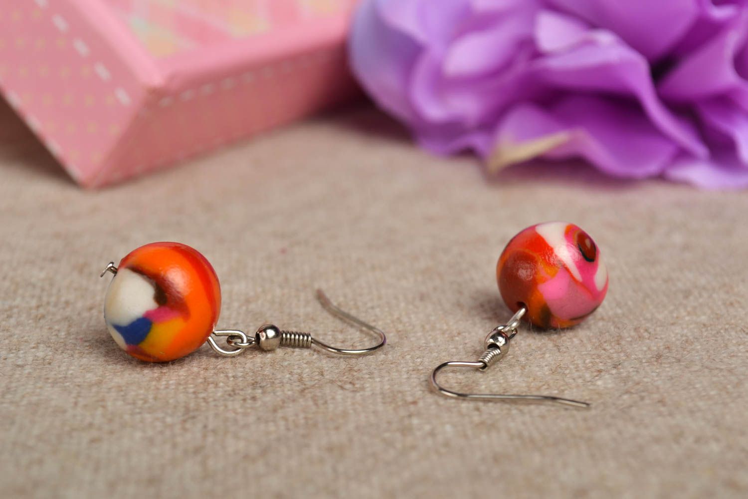 Handmade bright cute earrings beautiful unusual earrings trendy jewelry photo 1