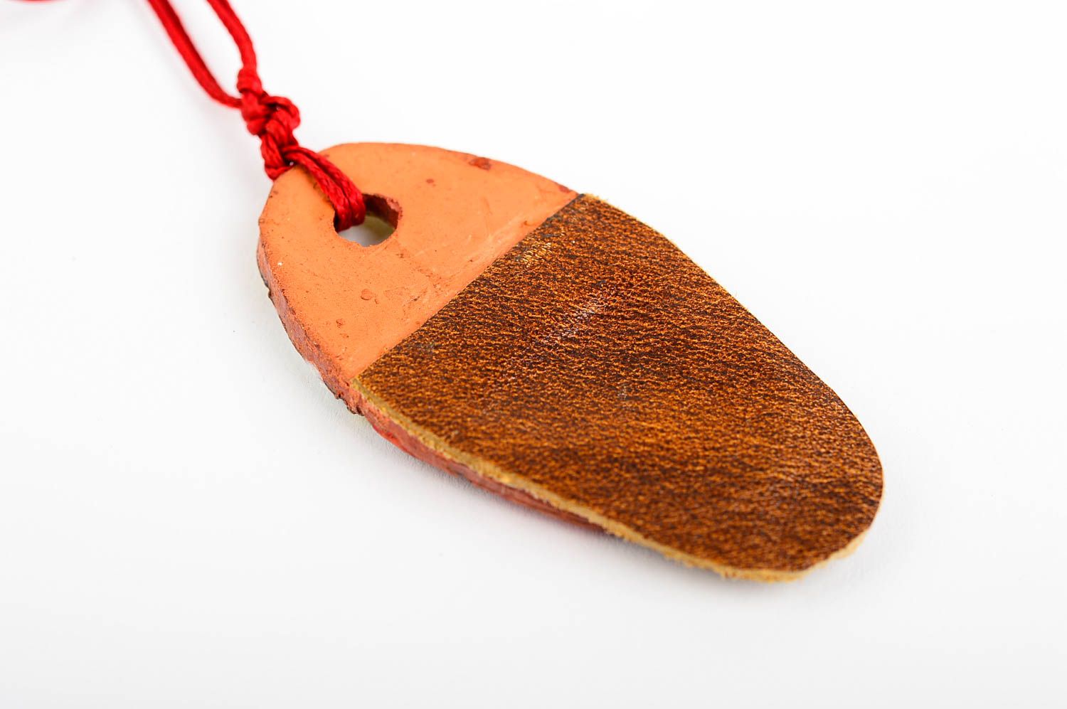 Handmade pendant clay pendant leather accessory designer bijouterie best gift photo 5