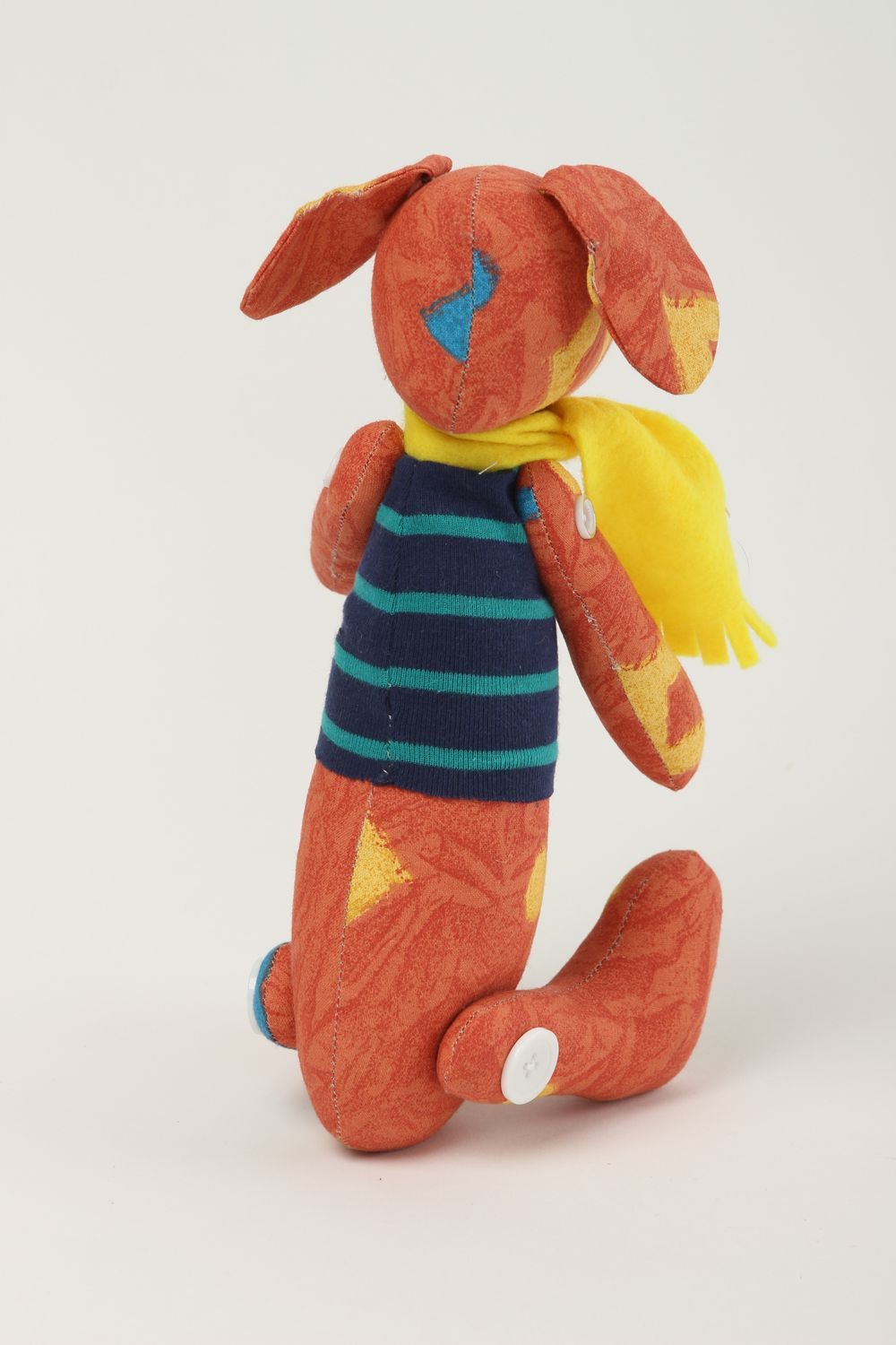 Handmade Kuscheltier Hund mit Schal Stoff Spielzeug Geschenk für Kinder  foto 4