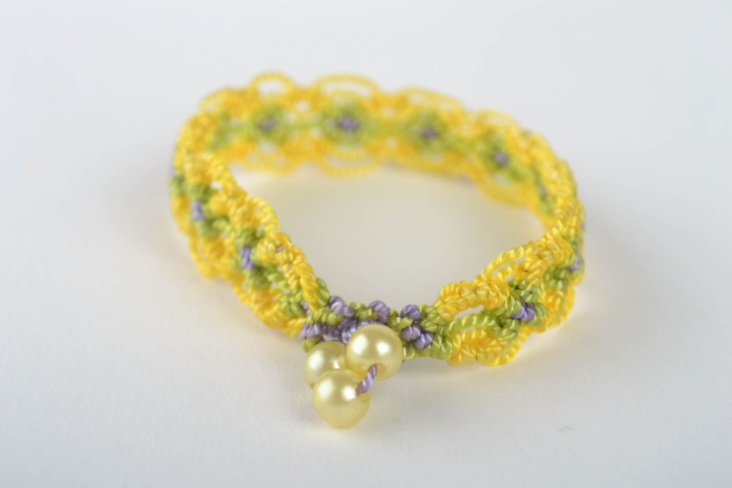 Beautiful handmade woven thread bracelet textile wrist bracelet gifts for her photo 2