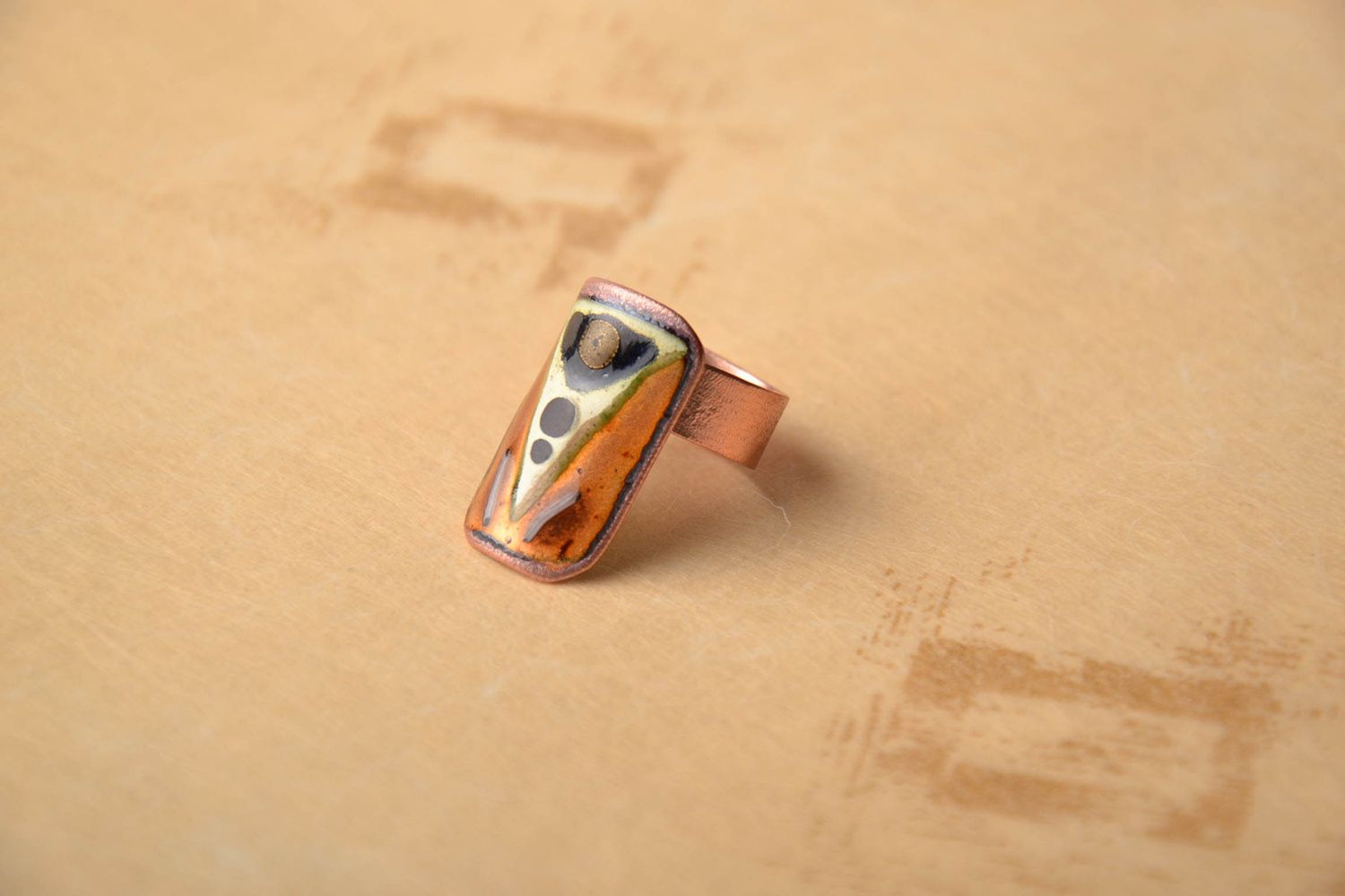 Rectangular copper ring photo 1