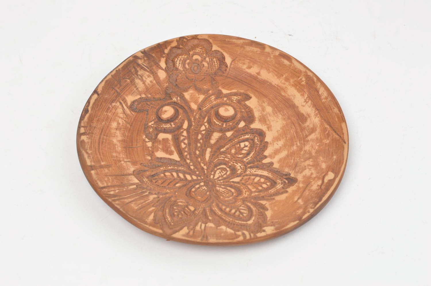 Plato de cerámica hecho a mano vajilla de barro con ornamentos regalo original foto 2