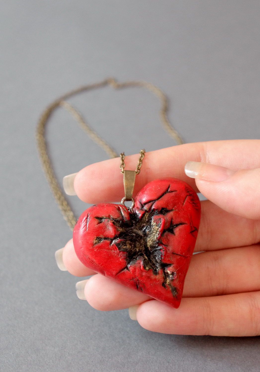 Collier pendentif en argile Coeur de Danko photo 5
