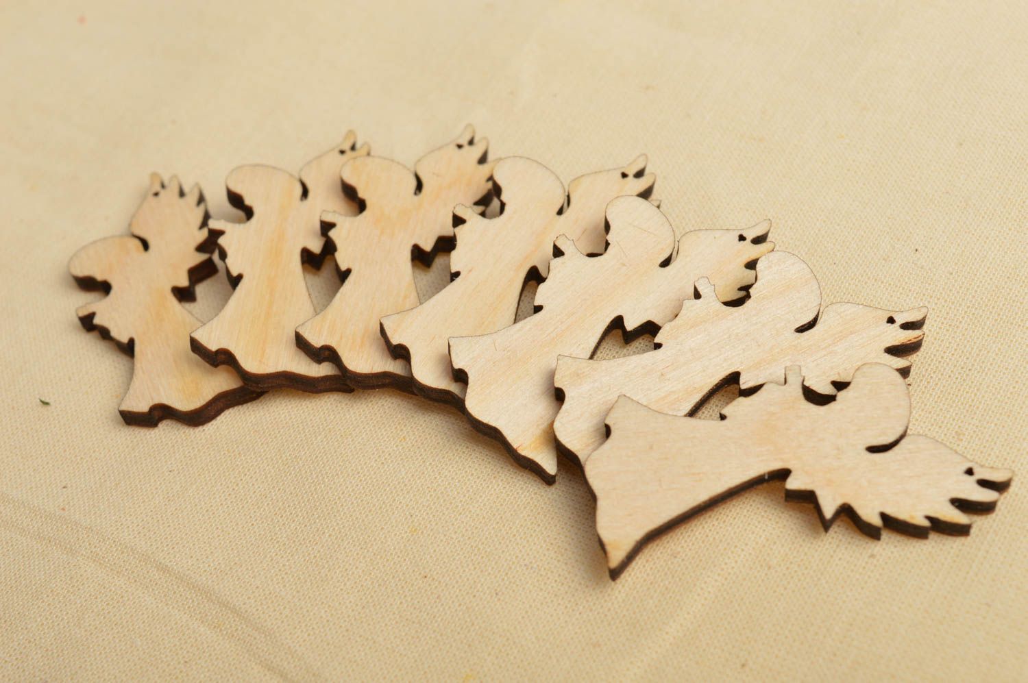 Handmade Holzfiguren zum Bemalen Scrapbook Material Rohlinge zum Bemalen Set 7  foto 1