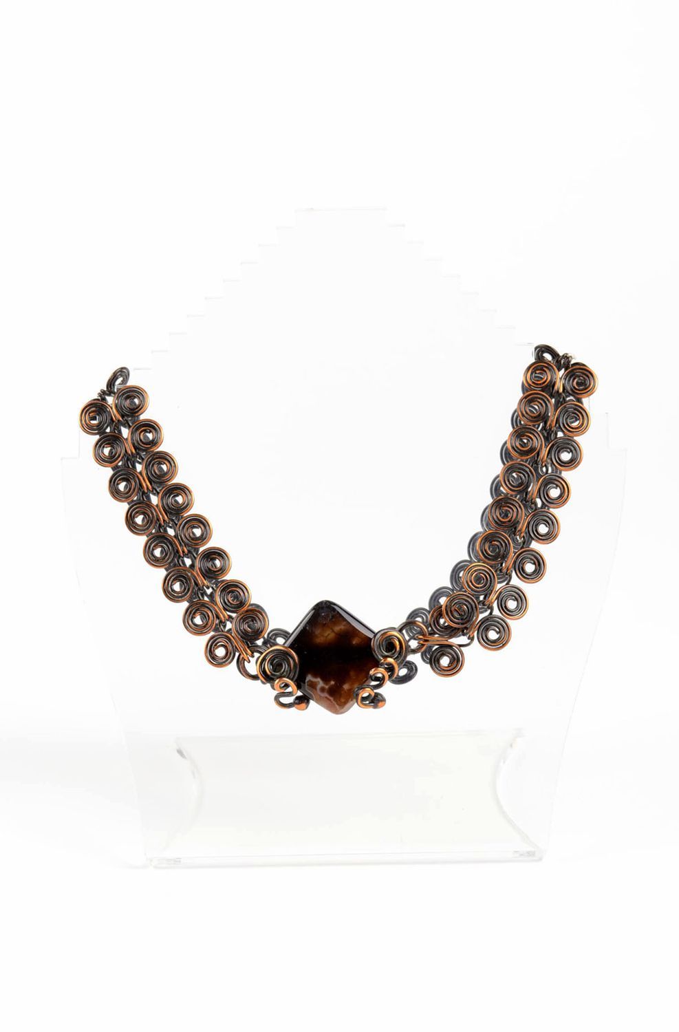 Handmade jewelry copper necklace designer accessory gift ideas metal jewelry photo 1