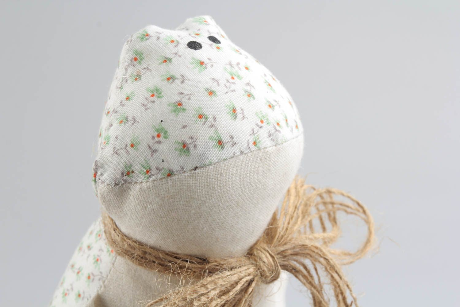 Brinquedo macio têxtil feito à mão de algodão para interior de materiais naturais Sapo foto 1