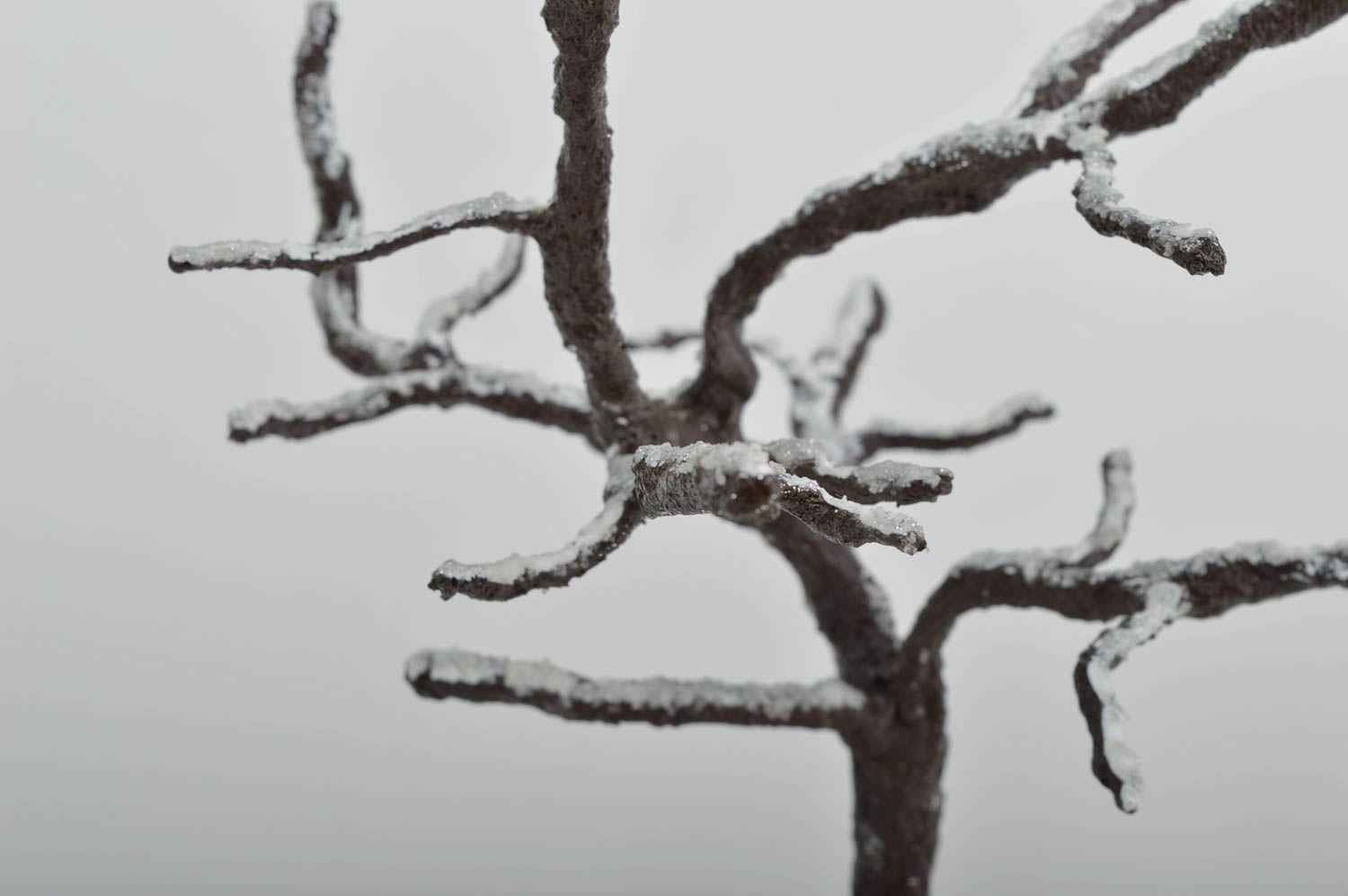 Зимнее дерево ручной работы декор для дома декоративное дерево снежное фото 3