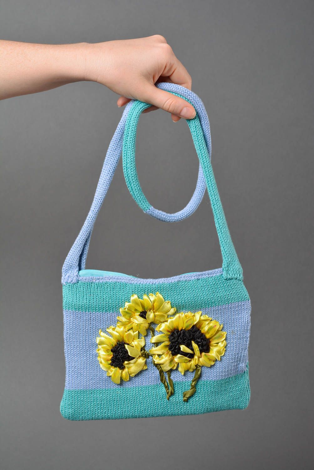 Bolso de tela hecho a mano con girasoles accesorios de moda regalos para mujeres foto 3