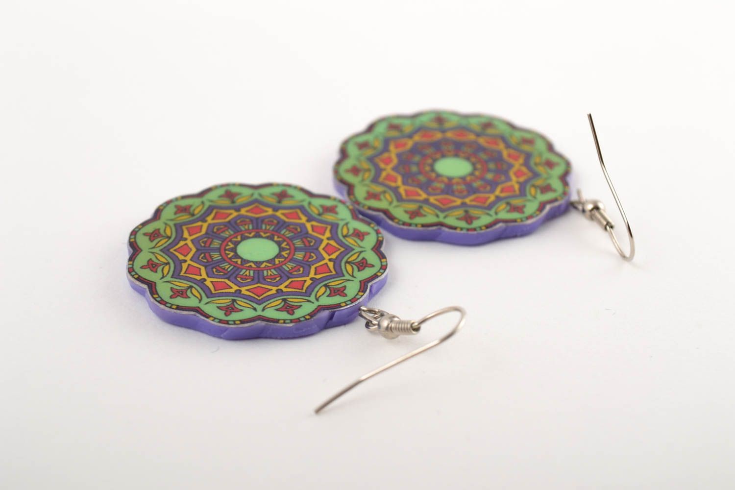Bright handmade plastic earrings beautiful jewellery polymer clay ideas photo 3