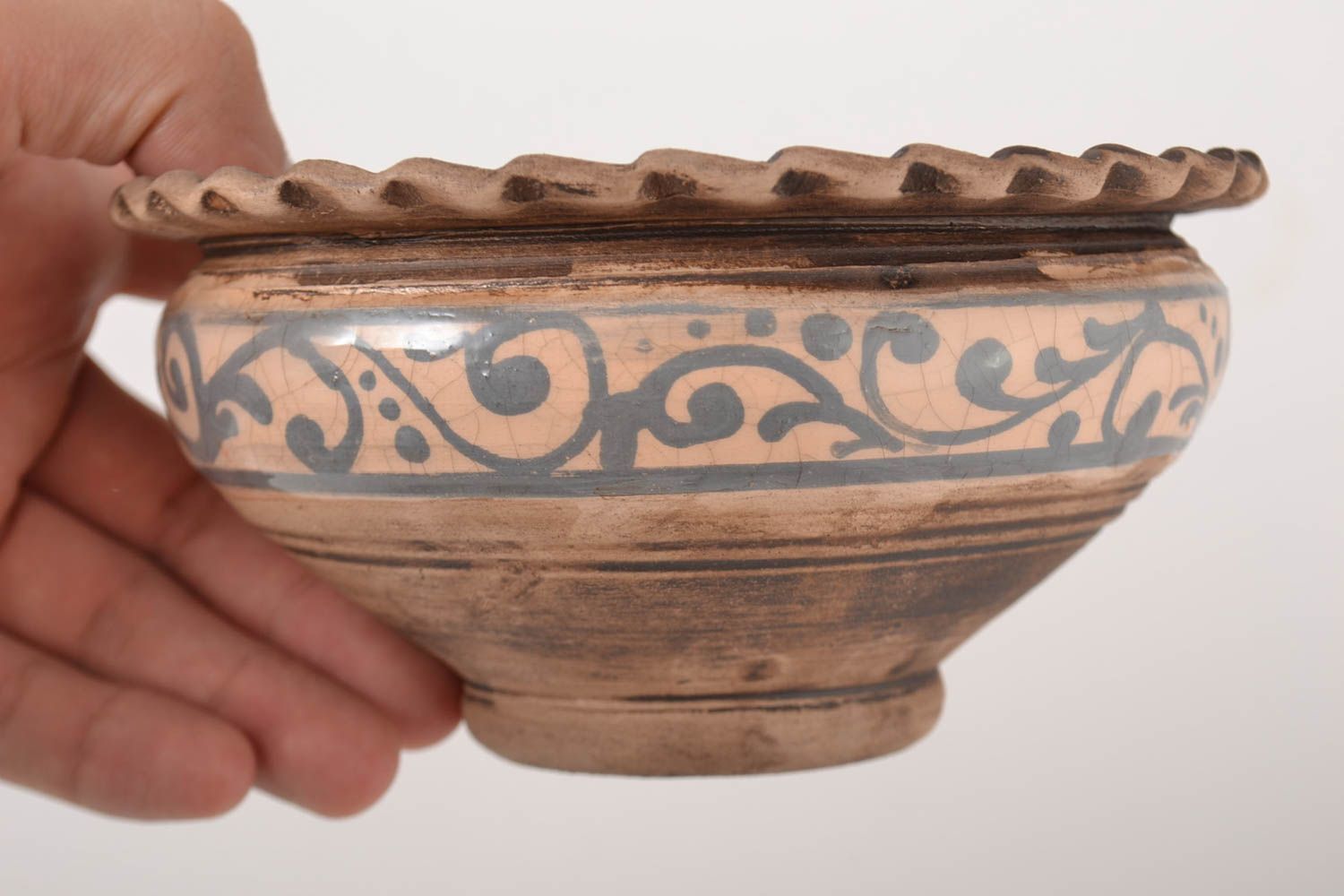 Plato artesanal cuenco de cerámica de capacidad de 500 ml utensilios de cocina foto 2