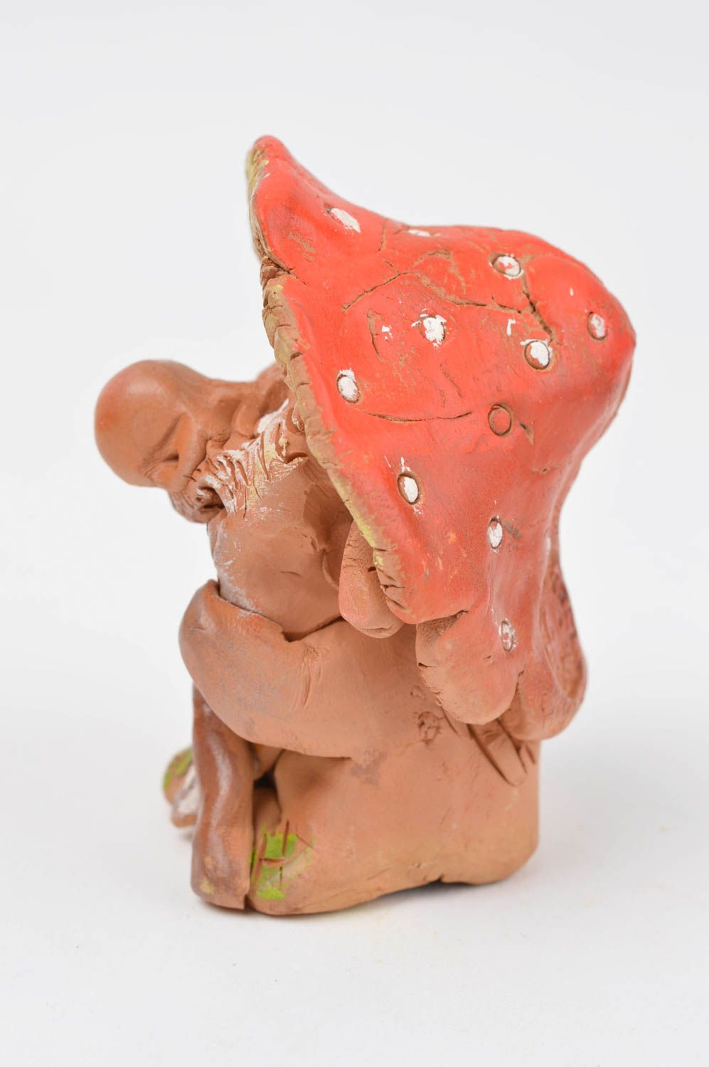 Lustige Figur aus Ton Keramik Deko Tier Statue originell Miniatur Figur schön foto 3