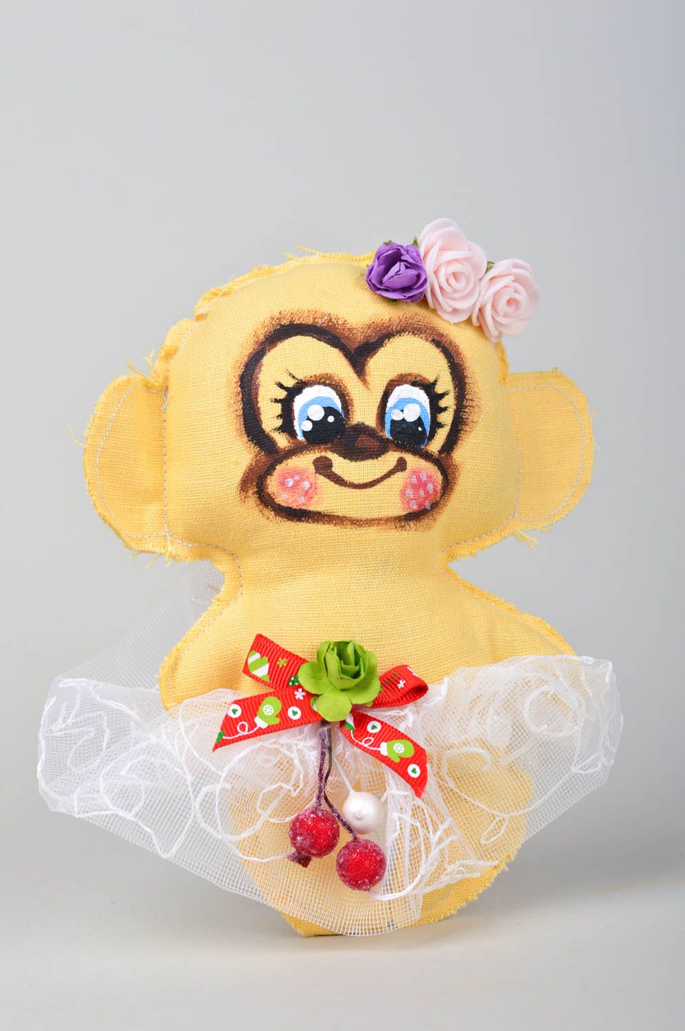 Handmade beautiful bright toy unusual cute soft toy toy made of natural material photo 1