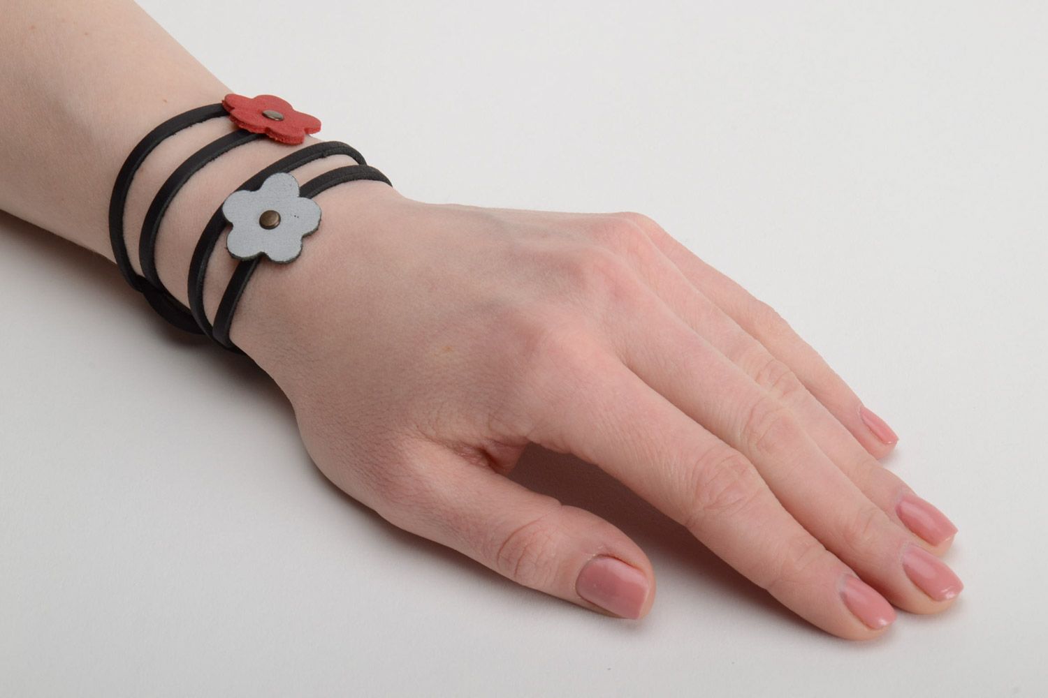 Schmuck Set handgeschaffen Designer Accessoires modisch Armband Leder Damen foto 5