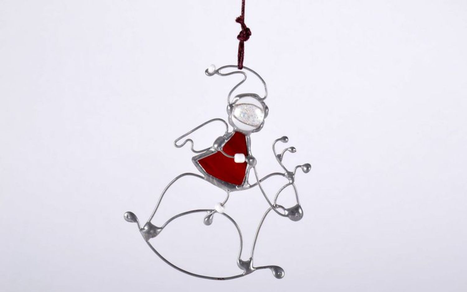 Wire and glass pendant Santa's assistant photo 4