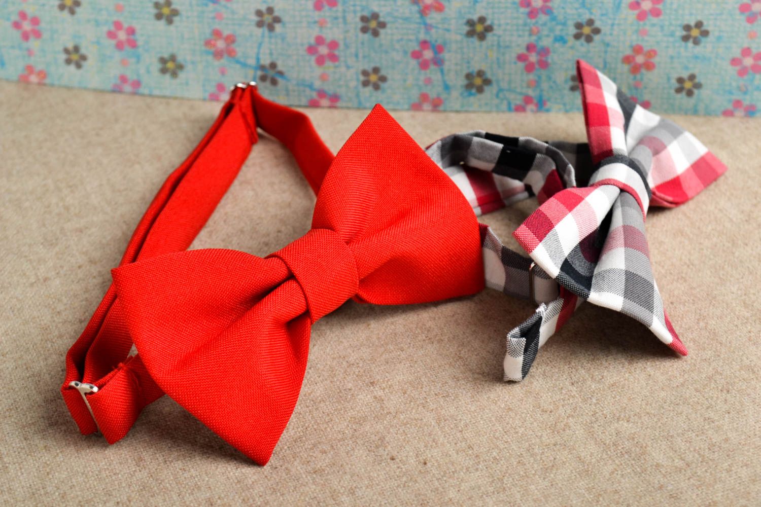 Handmade textile bow tie fabric bow tie accessories for men present for friend photo 1