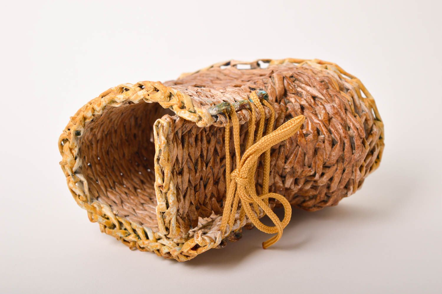 Плетеная корзина ручной работы корзина из бумаги подарочная корзина башмак фото 3