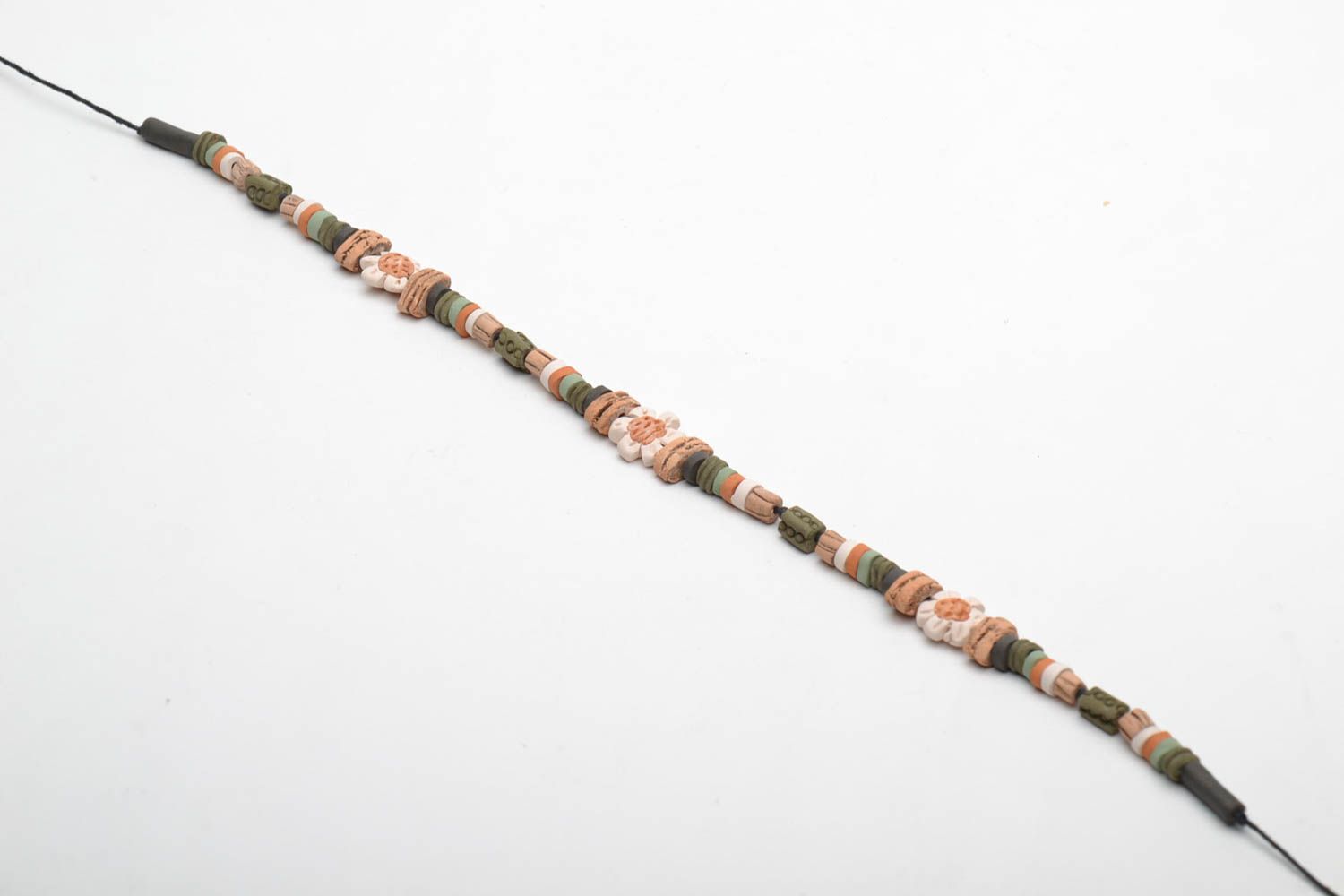 Interesting ceramic bead necklace photo 3
