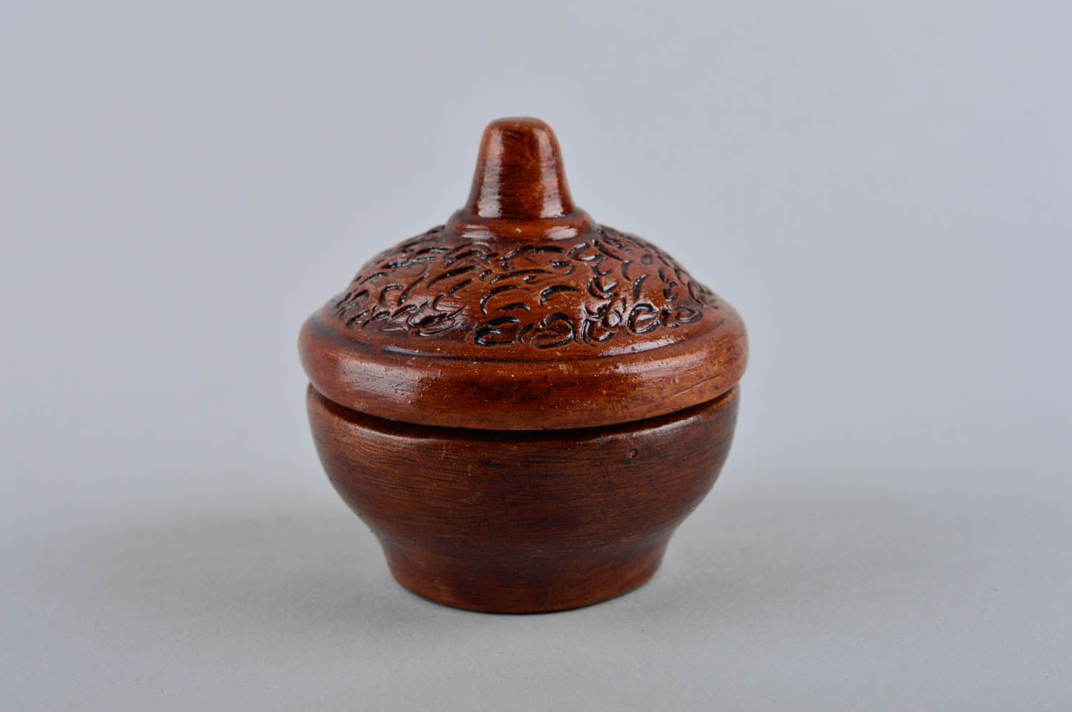 Handmade Keramik Salzbehälter Salzdose mit Deckel originelles Küchen Zubehör foto 3