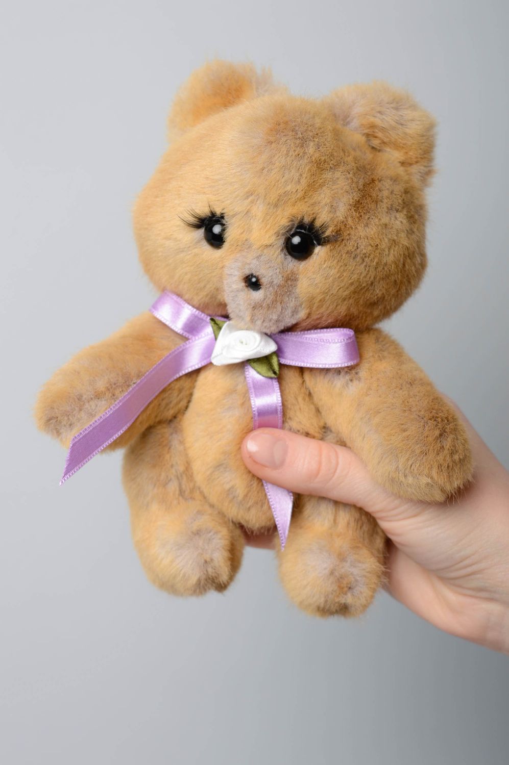 Handmade artificial fur toy bear photo 4