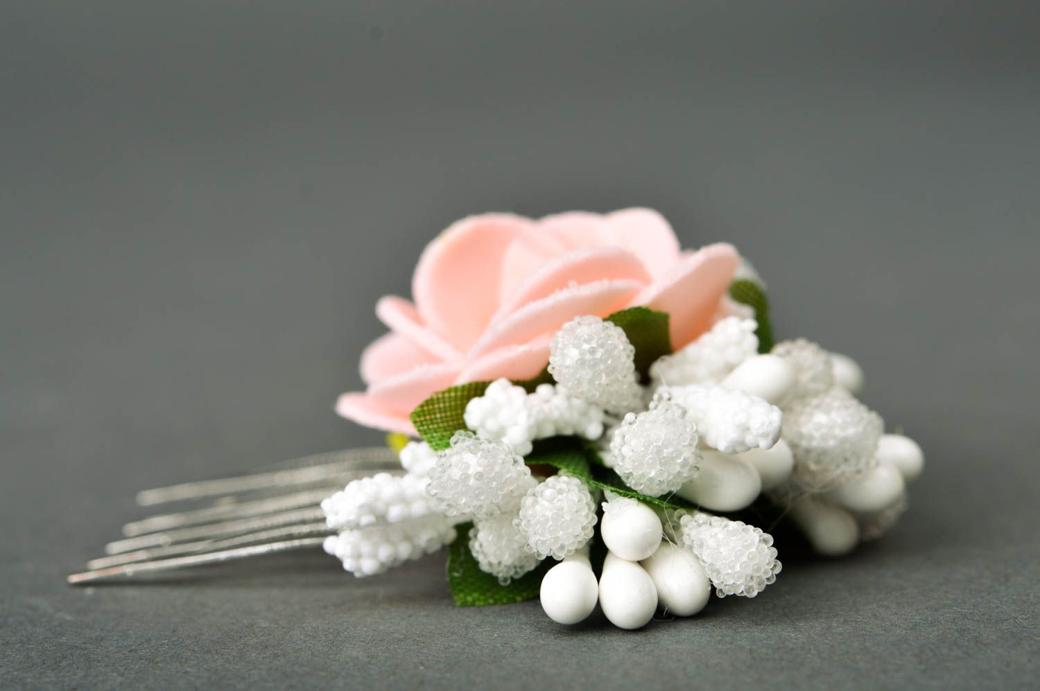 Schmuck handgemacht Haarschmuck Blüten romantisches Accessoire für Haare foto 4