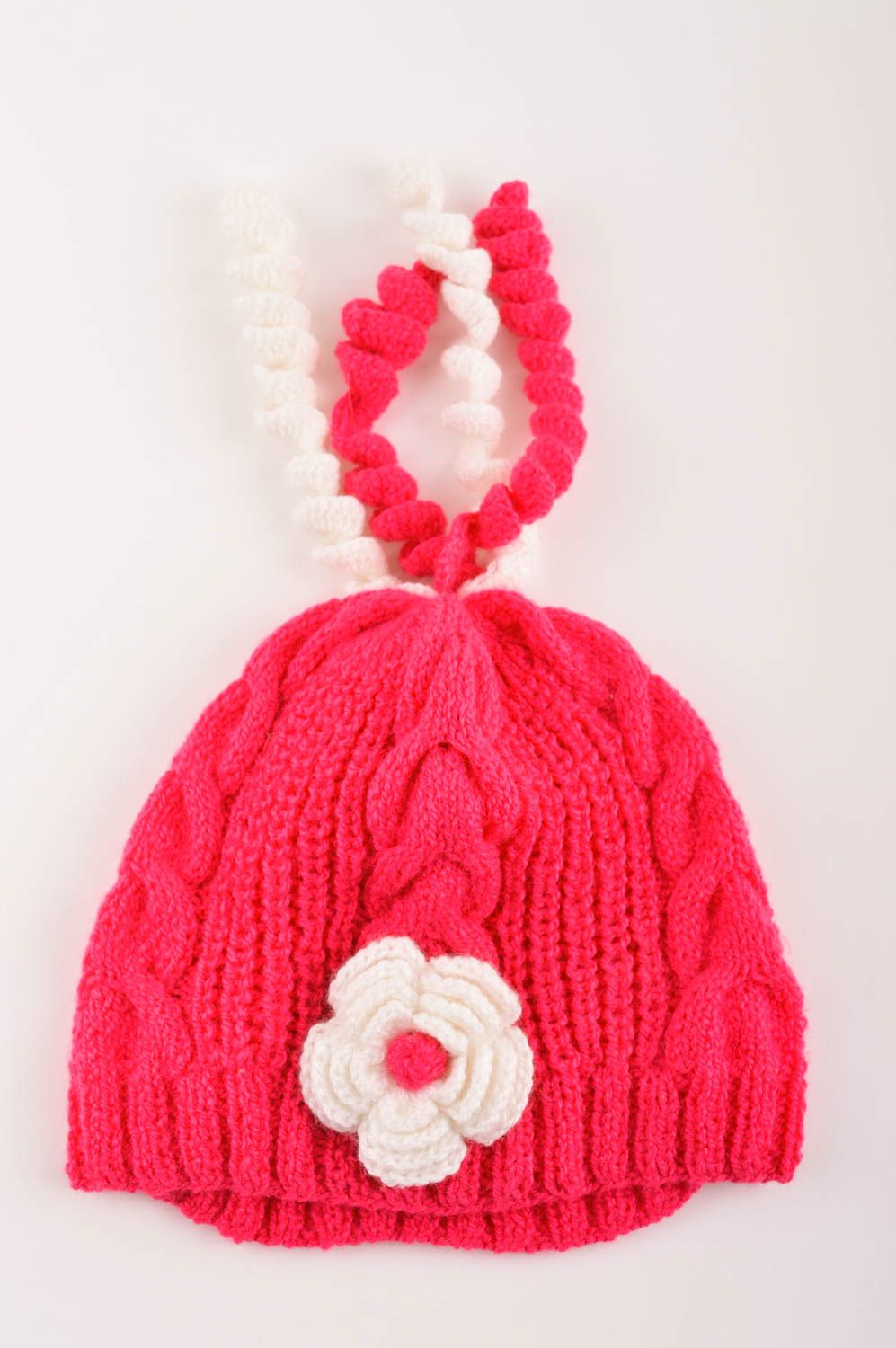 Handmade crocheted hat for babies red hat for girls stylish baby accessories photo 5