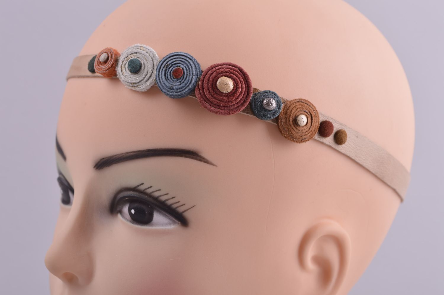 Handgefertigt Haarband Blumen Designer Accessoire Haarschmuck Blüte in Weiß foto 4
