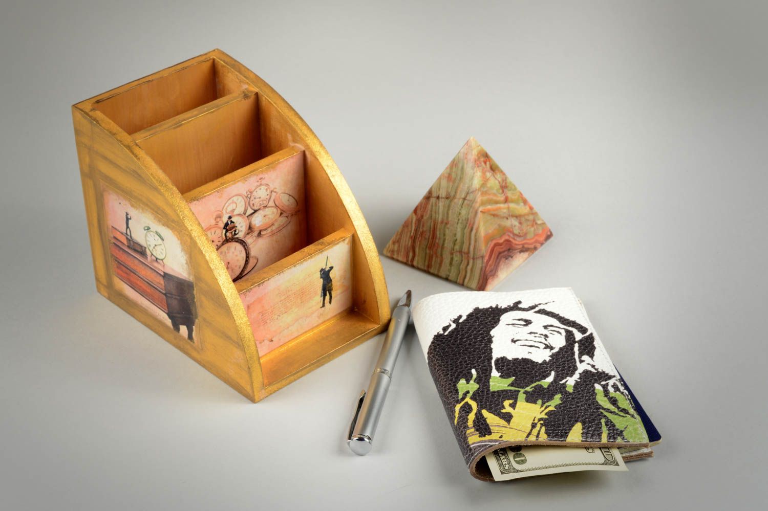 Funda de cuero artesanal regalo original estuche para pasaporte Bob Marley foto 1