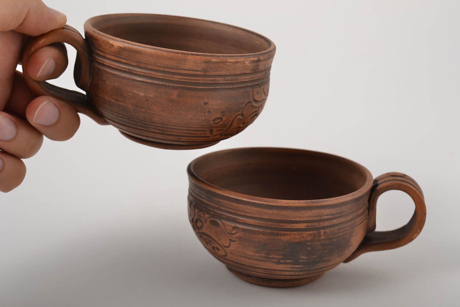 Tazas originales hechas a mano cerámica artesanal estilosa utensilios de cocina foto 3
