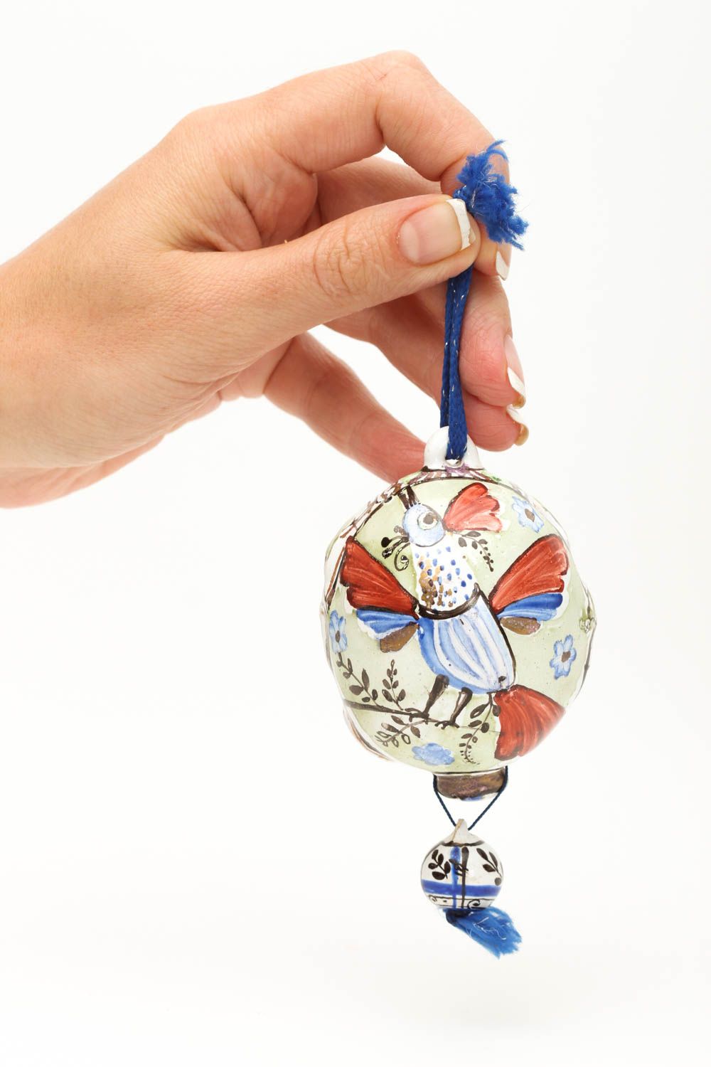 Глиняная игрушка ручной работы игрушка из глины украшение для дома с росписью фото 5
