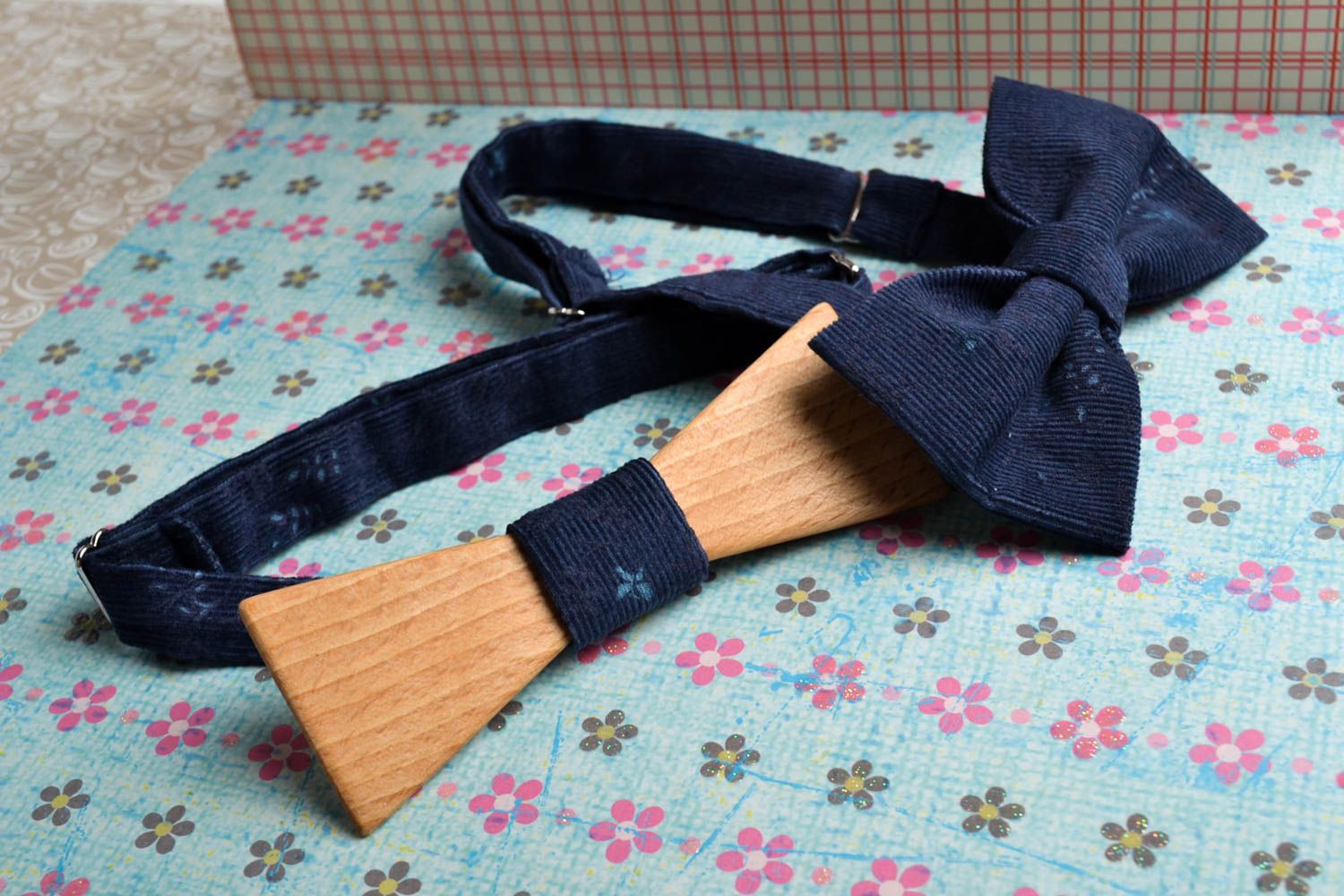 Handmade stylish bow tie wooden bow tie men accessories present for friend photo 1