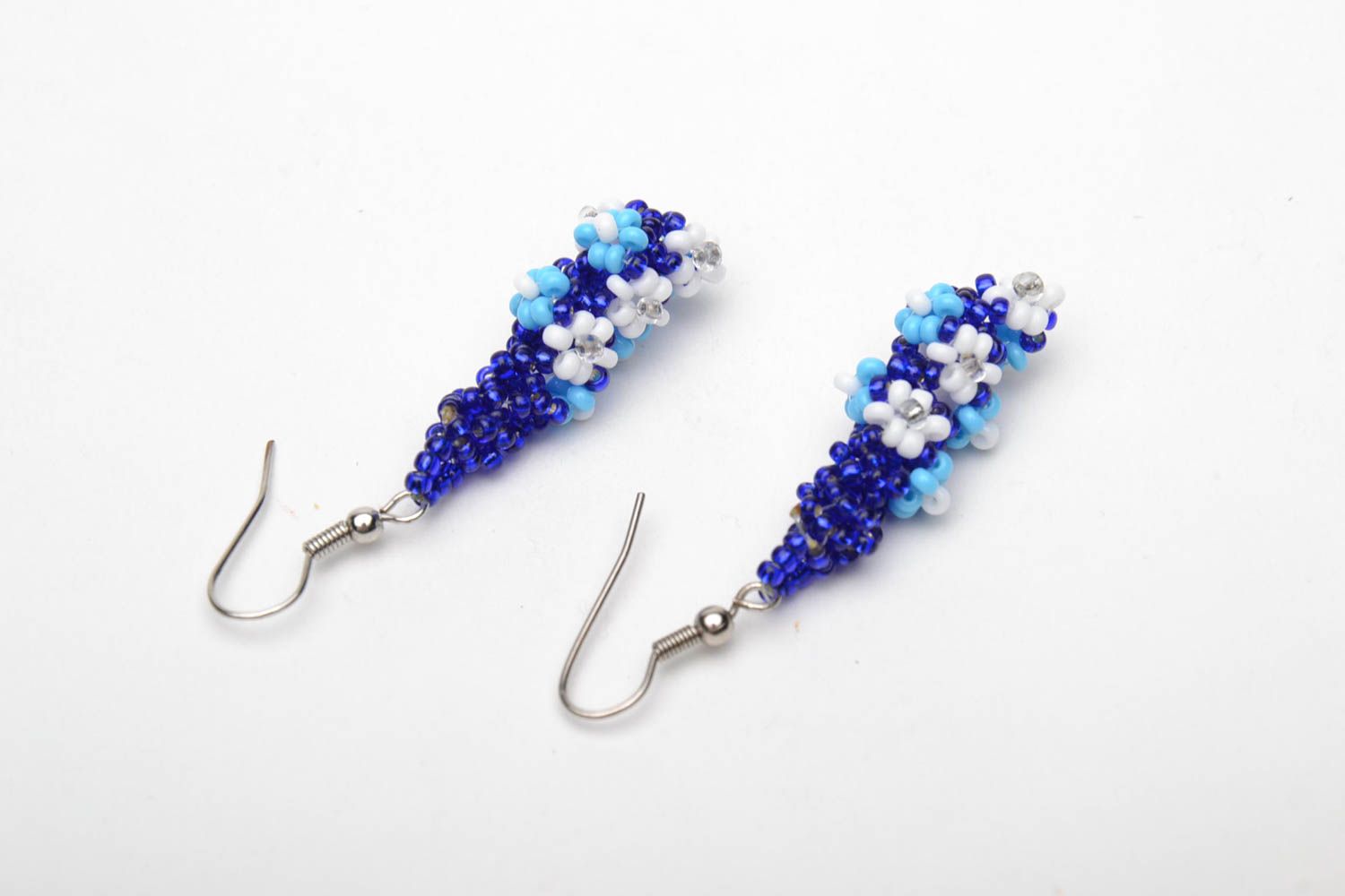 Long earrings made of Czech beads photo 4