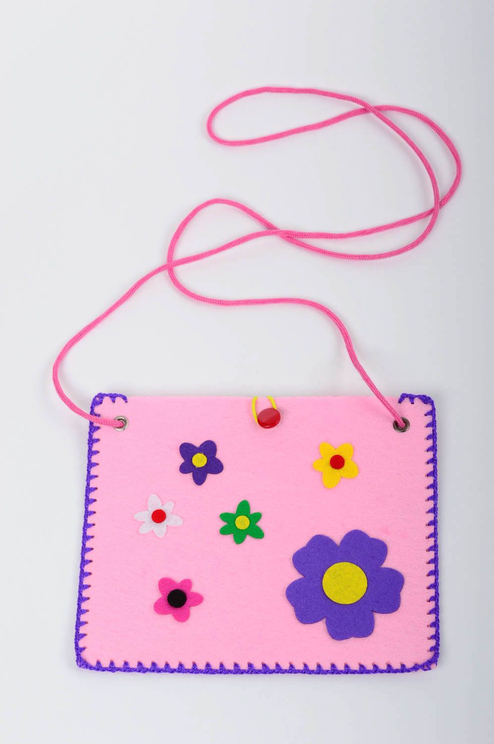 Handmade Tasche für junge Mädchen rosa Tasche mit Blumen Accessoires für Kinder foto 1