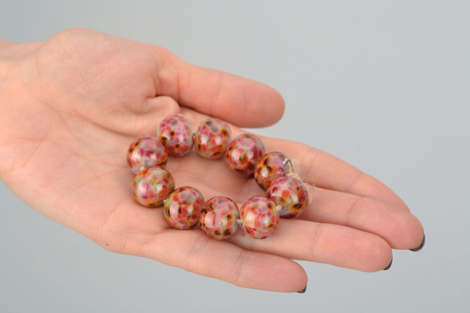 Set of glass beads photo 3