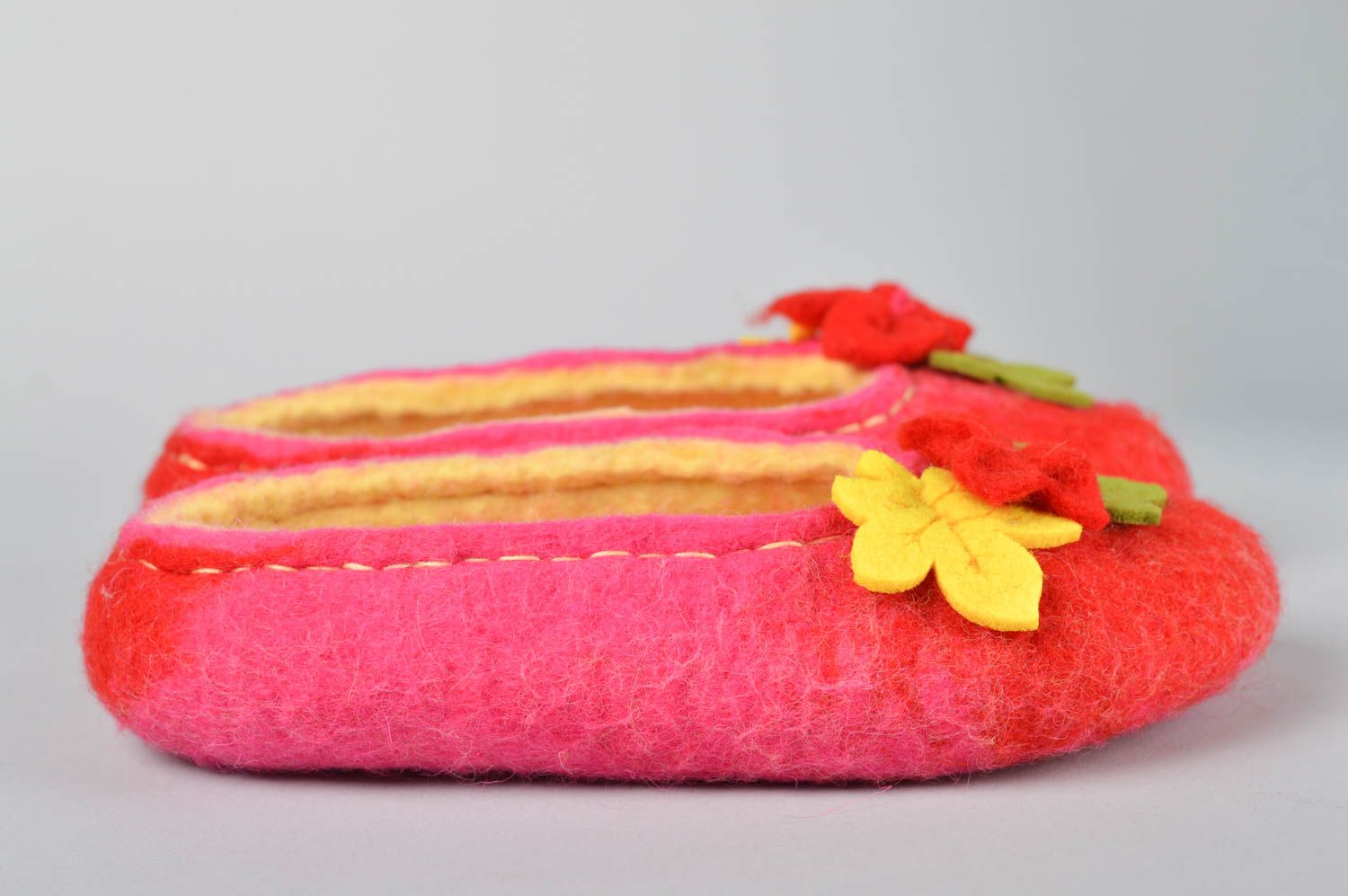 Handmade Hausschuhe gefilzt Pantoffel Schuhe warme Damen Hausschuhe rosa  foto 2