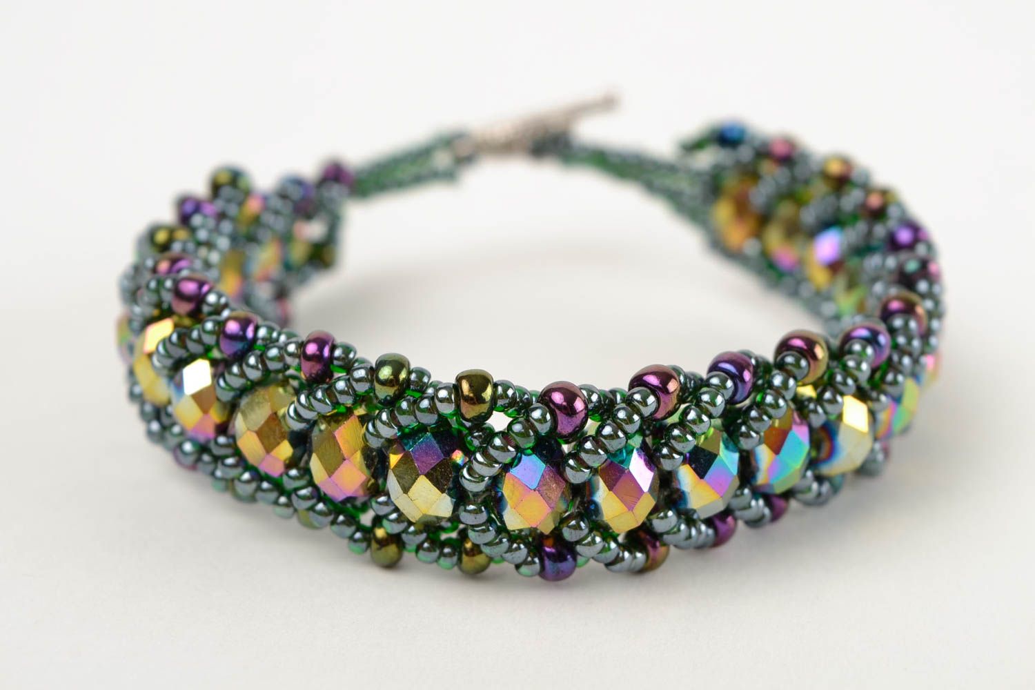 Bracelet perles rocaille Bijou fait main Accessoire femme en verre tchèque photo 4