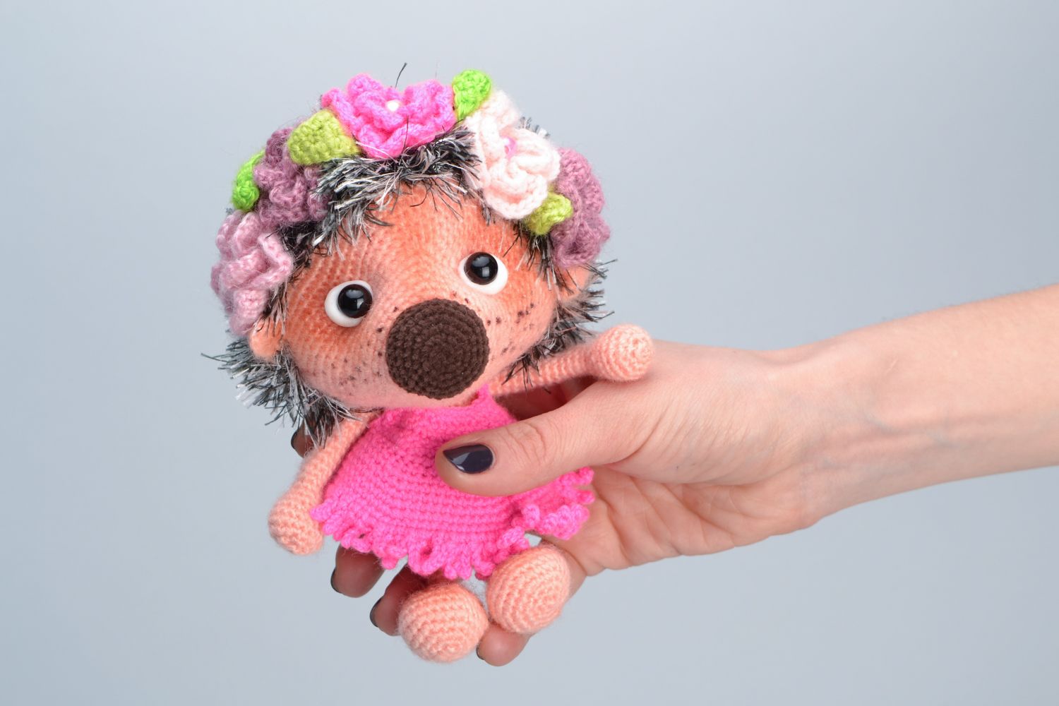 Crochet toy hedgehog girl photo 1