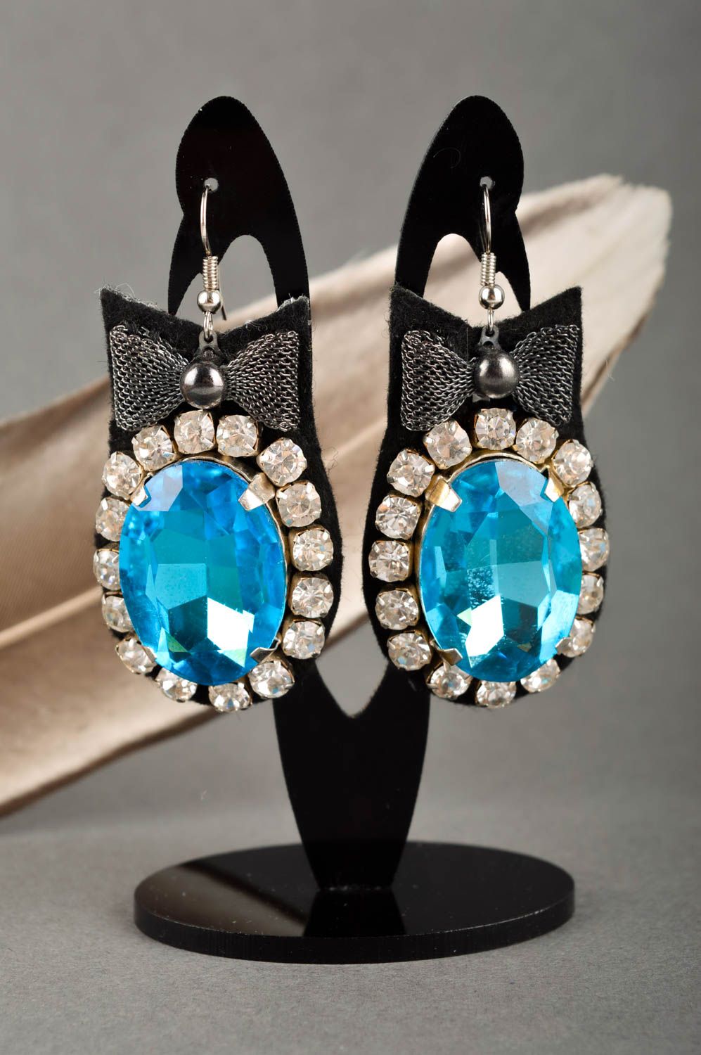 Long crystal earrings handmade earrings with beads fashion jewelry for girls photo 1