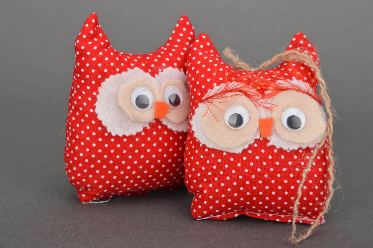 Игрушки совы игрушки ручной работы из хлопка красные интересные подарки фото 2