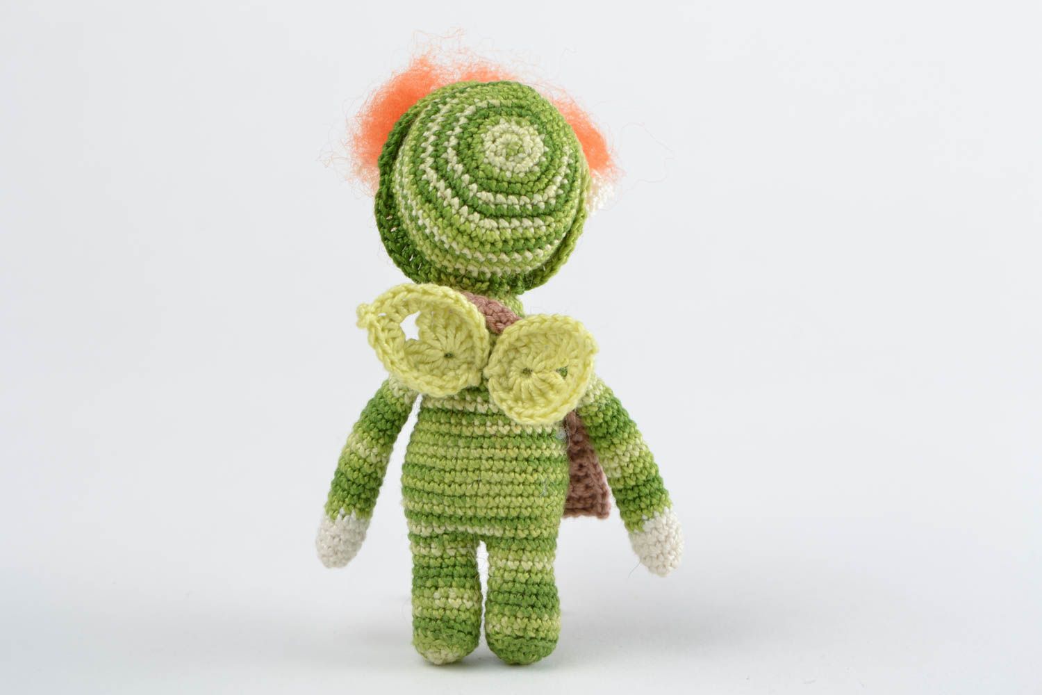 Beautiful interesting adorable cute unusual handmade soft crochet cotton elf toy photo 5