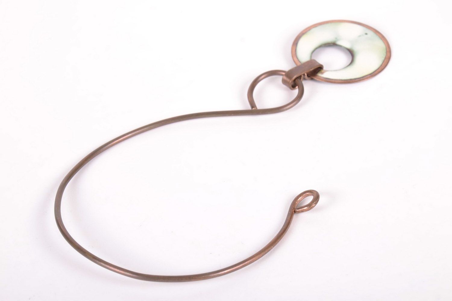 Copper pendant made using hot enamel technique photo 4