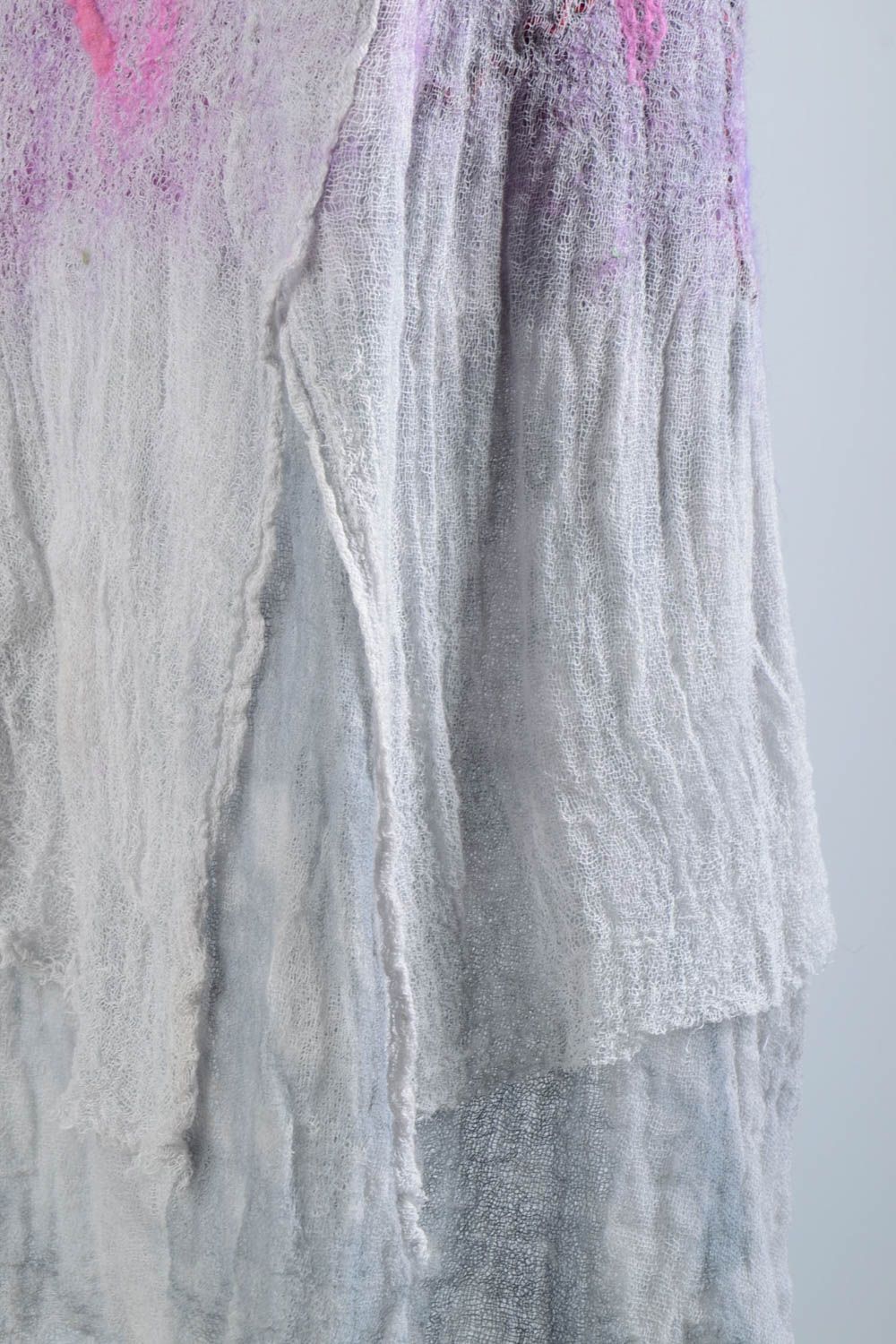 Female woolen dress long handmade dress lilac beautiful dress elegant clothes photo 5